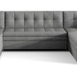 Canapé panoramique convertible en tissu gris de qualité, réversible (gauche et droit) - VENTURA, 7 places