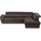 Canapé d'angle convertible en cuir italien luxe 5 places, MEMEZO, coffre, CHOCOLAT, angle droit Canapé d'angle convertible en cuir italien luxe 5 places, MEMEZO, coffre, CHOCOLAT, angle droit
