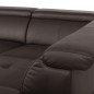 Canapé d'angle convertible en cuir italien luxe 5 places, MEMEZO, coffre, CHOCOLAT, angle droit Canapé d'angle convertible en cuir italien luxe 5 places, MEMEZO, coffre, CHOCOLAT, angle droit