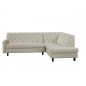 Canapé d'angle en cuir italien 5 places CHESTY, blanc, angle droit
