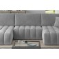 Canapé convertible en velours luxe 6/7 places et coffre, gris, méridienne gauche (vu de face) BONITA