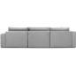 Canapé convertible en velours luxe 5 places et coffre, gris, méridienne droite (vu de face) BONITA