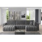 Canapé convertible en velours luxe 6/7 places et coffre, gris foncé, méridienne gauche (vu de face) BONITA