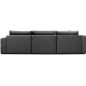 Canapé convertible en velours luxe 6/7 places et coffre, gris foncé, méridienne gauche (vu de face) BONITA