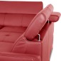 Canapé d'angle convertible en cuir italien luxe 5 places, MEMEZO, coffre, rouge foncé, angle gauche Canapé d'angle convertible en cuir italien luxe 5 places, MEMEZO, coffre, rouge foncé, angle gauche