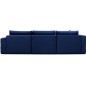 Canapé convertible en velours luxe 6/7 places et coffre, bleu foncé, méridienne gauche (vu de face) BONITA
