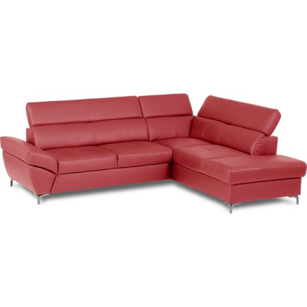 Canapé d'angle convertible en cuir italien luxe 5 places