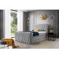 Ensemble boxspring complet 180x200 tête de lit + sommiers + matelas + surmatelas CANDY - velours luxe gris