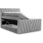 Ensemble boxspring complet 140x200 tête de lit + sommiers + matelas + surmatelas CANDY - velours luxe gris