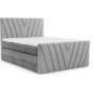 Ensemble boxspring complet 160x200 tête de lit + sommiers + matelas + surmatelas CANDY - velours luxe gris