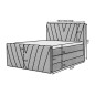 Ensemble boxspring complet 160x200 tête de lit + sommiers + matelas + surmatelas CANDY - velours luxe gris