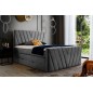 Ensemble boxspring complet 140x200 tête de lit + sommiers + matelas + surmatelas CANDY - velours luxe gris foncé