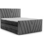 Ensemble boxspring complet 160x200 tête de lit + sommiers + matelas + surmatelas CANDY - velours luxe gris foncé