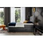 Ensemble boxspring complet 160x200 tête de lit + sommiers + matelas + surmatelas CANDY - velours luxe gris foncé