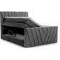 Ensemble boxspring complet 180x200 tête de lit + sommiers + matelas + surmatelas CANDY - velours luxe gris foncé