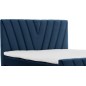Ensemble boxspring complet 180x200 tête de lit + sommiers + matelas + surmatelas CANDY - velours luxe bleu, Bleu foncé