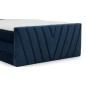 Ensemble boxspring complet 180x200 tête de lit + sommiers + matelas + surmatelas CANDY - velours luxe bleu, Bleu foncé