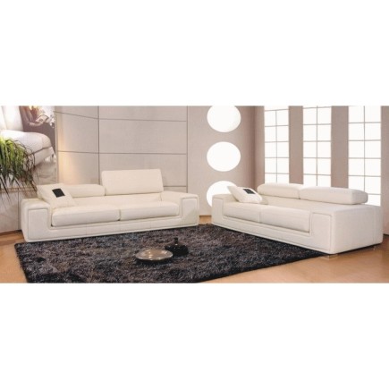 Ensemble GENEVA canapé 2 places + fauteuil 1 place en cuir luxe italien vachette