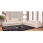 Ensemble GENEVA canapé 2 places + fauteuil 1 place en cuir luxe italien vachette, blanc