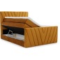 Ensemble boxspring complet 180x200 tête de lit + sommiers + matelas + surmatelas CANDY - velours luxe gris, Bronze