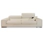 Ensemble GENEVA canapé 2 places + fauteuil 1 place en cuir luxe italien vachette, blanc