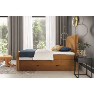 Ensemble boxspring complet 180x200 tête de lit + sommiers + matelas + surmatelas CANDY - velours luxe gris