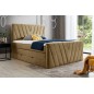 Ensemble boxspring complet 140x200 tête de lit + sommiers + matelas + surmatelas CANDY - velours luxe marron