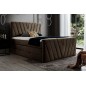 Ensemble boxspring complet 160x200 tête de lit + sommiers + matelas + surmatelas CANDY - velours luxe chocolat