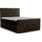 Ensemble boxspring complet 180x200 tête de lit + sommiers + matelas + surmatelas CANDY - velours luxe chocolat