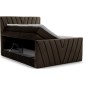 Ensemble boxspring complet 180x200 tête de lit + sommiers + matelas + surmatelas CANDY - velours luxe chocolat