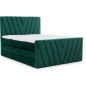 Ensemble boxspring complet 140x200 tête de lit + sommiers + matelas + surmatelas CANDY - velours luxe vert