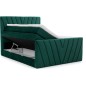 Ensemble boxspring complet 140x200 tête de lit + sommiers + matelas + surmatelas CANDY - velours luxe vert