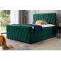 Ensemble boxspring complet 180x200 tête de lit + sommiers + matelas + surmatelas CANDY - velours luxe vert