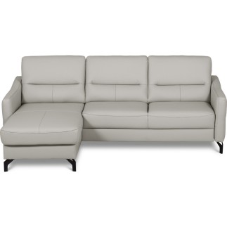 Canapé d'angle convertible en cuir italien luxe 5 places