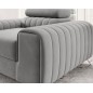 Fauteuil 1 place en tissu velours catégorie luxe, gris, LARIO