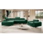 Fauteuil 1 place en tissu velours catégorie luxe, gris, LARIO