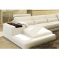 Canapé d'angle en cuir italien 7 places BEST, blanc, angle droit