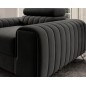 Fauteuil 1 place en tissu velours catégorie luxe, gris foncé, LARIO