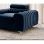 Fauteuil 1 place en tissu velours catégorie luxe, bleu, LARIO