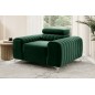 Fauteuil 1 place en tissu velours catégorie luxe, gris, LARIO, Vert