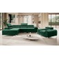 Fauteuil 1 place en tissu velours catégorie luxe, gris, LARIO, Vert
