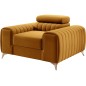 Fauteuil 1 place en tissu velours catégorie luxe, bronze, LARIO