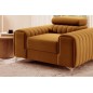 Fauteuil 1 place en tissu velours catégorie luxe, bronze, LARIO