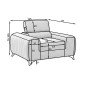 Fauteuil 1 place en tissu velours catégorie luxe, bronze, LARIO