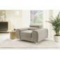 Fauteuil 1 place en tissu velours catégorie luxe, beige, LARIO