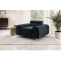 Fauteuil 1 place en tissu velours catégorie luxe, noir, LARIO