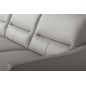 Canapé d'angle convertible en cuir italien luxe 5 places, FARINI, coffre, gris clair, angle gauche
