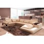 Canapé d'angle en cuir italien 7 places BEST, beige, angle gauche