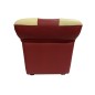 2 Poufs en cuir de luxe - belle qualité - cuir épais - Bordeaux ét écru - VISTA : 1 acheté + 1 offert = 2 poufs