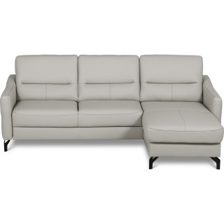Canapé d'angle convertible en cuir italien luxe 5 places